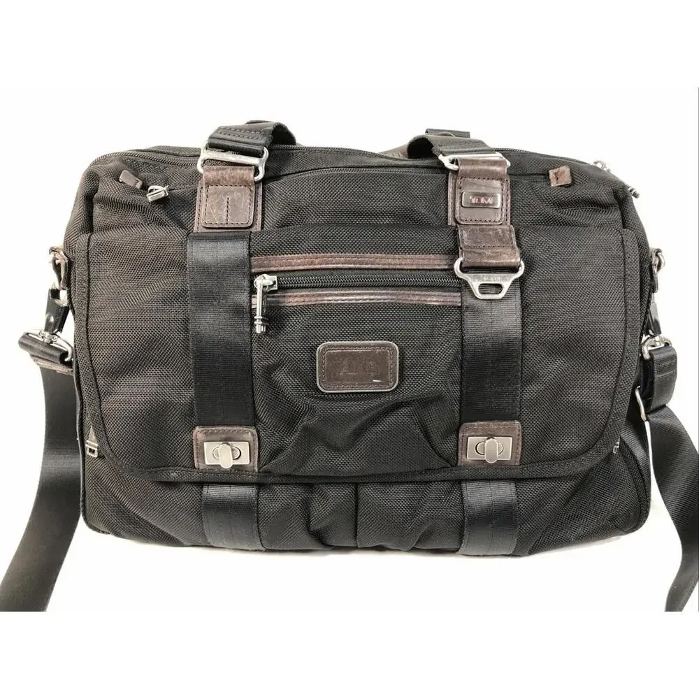 TUMI Ballistic Nylon Business Bag 22634HKH Pinckney Flap Brief Messenger w Strap